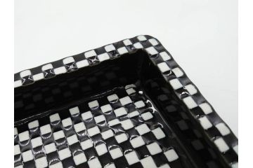 ビンテージ　スウェーデン　GUSTAVSBERG(グスタフスベリ)　DOMINO(ドミノ)　アッシュトレイ　PYNTA(ピンタ)　表情豊かなデザインが目を引くプレート2枚セット(花、フラワー、ヴィンテージ、Stig Lindberg、スティグ・リンドベリ、中皿、大皿、洋食器、北欧)(R-081393)