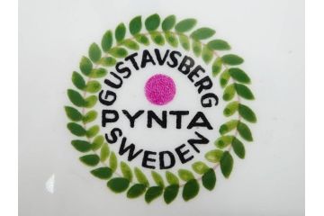 ビンテージ　スウェーデン　GUSTAVSBERG(グスタフスベリ)　DOMINO(ドミノ)　アッシュトレイ　PYNTA(ピンタ)　表情豊かなデザインが目を引くプレート2枚セット(花、フラワー、ヴィンテージ、Stig Lindberg、スティグ・リンドベリ、中皿、大皿、洋食器、北欧)(R-081393)
