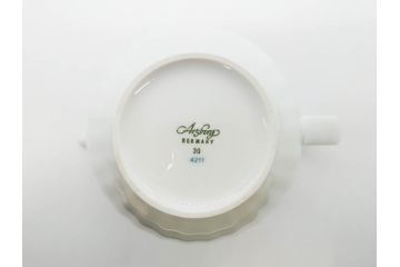 ビンテージ　ドイツ　Arzberg(アルツベルグ)　優美なフォルムが見事なティーポット&クリーマー&シュガーポットセット(ミルクジャー、ミルクポット、ボンボン入れ、洋食器)(R-081396)