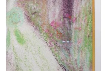 真作　CLAIRE ASTAIX　クレール・アステックス　「緑のベール」　サイン入り　パステル画(人物、女性、写真付き、絵画、額装、外箱付き)(R-081398)