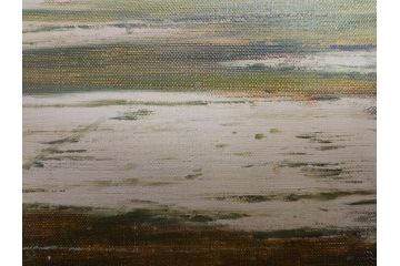 真作　林朝路　「ベルノン朝明け」　M15(15号)　絵画(油絵、油彩、風景、川辺、サイン入り、額装、外箱付き)(R-081400)