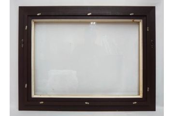 真作　林朝路　「ベルノン朝明け」　M15(15号)　絵画(油絵、油彩、風景、川辺、サイン入り、額装、外箱付き)(R-081400)