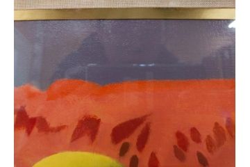 真作　クロード・デュポン=ゴモン　「ひと切れのスイカ」　P5(5号)　絵画(Claude DuPont-Gomont-Gomont、油絵、油彩、静物画、レモン、果物、額装、外箱付き)(R-081401)