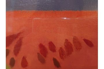真作　クロード・デュポン=ゴモン　「ひと切れのスイカ」　P5(5号)　絵画(Claude DuPont-Gomont-Gomont、油絵、油彩、静物画、レモン、果物、額装、外箱付き)(R-081401)