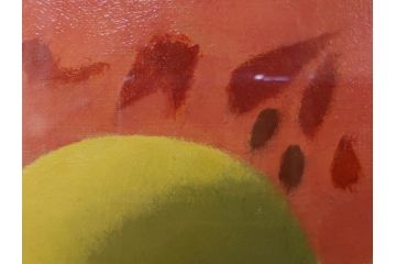真作　クロード・デュポン=ゴモン　「ひと切れのスイカ」　P5(5号)　絵画(Claude DuPont-Gomont-Gomont、油絵、油彩、静物画、レモン、果物、額装、外箱付き)(R-081401)