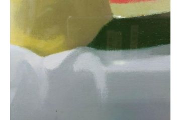 真作　クロード・デュポン=ゴモン　「ひと切れのスイカ」　P5(5号)　絵画(Claude DuPont-Gomont-Gomont、油絵、油彩、静物画、レモン、果物、額装、外箱付き)(R-081401)