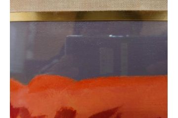 真作　クロード・デュポン=ゴモン　「ひと切れのスイカ」　P5(5号)　絵画(Claude DuPont-Gomont-Gomont、油絵、油彩、静物画、レモン、果物、額装、外箱付き)(R-081401)