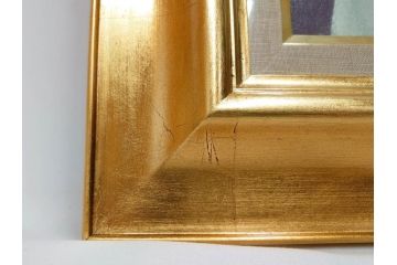 真作　クロード・デュポン=ゴモン　「ひと切れのスイカ」　P5(5号)　絵画(Claude DuPont-Gomont-Gomont、油絵、油彩、静物画、レモン、果物、額装、外箱付き)(R-081401)