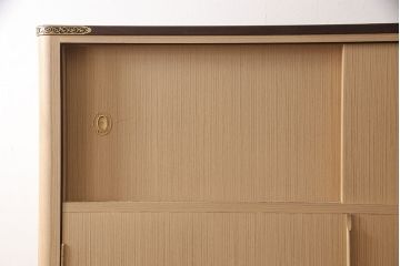 中古　美品　大阪泉州　衣装盆付き　黒檀のアクセントが粋な雰囲気を醸し出す総桐箪笥(桐たんす、衣装箪笥、着物箪笥、引き出し)(R-081410)