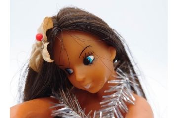 常磐ハワイアンセンター　フラガール　ハワイアンズ　高さ 約28cm　どこか懐かしさを感じる人形(ソフビ、フラダンス、踊り、女性、置物)(R-081417)