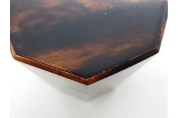 黒柿材　八角　杢目を生かしたデザインが目を引く茶筒(棗、茶入れ、茶器、煎茶、茶道具、木製)(R-081418)