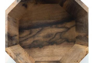 黒柿材　八角　杢目を生かしたデザインが目を引く茶筒(棗、茶入れ、茶器、煎茶、茶道具、木製)(R-081418)