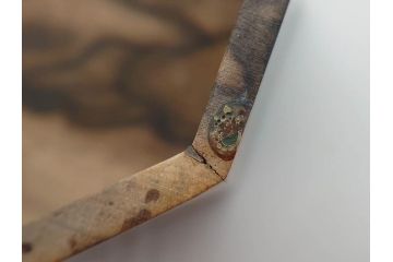 黒柿材　八角　杢目を生かしたデザインが目を引く茶筒(棗、茶入れ、茶器、煎茶、茶道具、木製)(R-081418)
