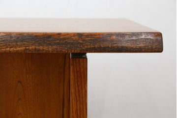 中古　極美品!!　岩手岩泉・純木家具　栓材　漆塗り　木の温もり溢れる一枚板のローテーブル(センターテーブル、リビングテーブル)(R-081435)