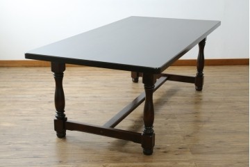 中古　特大サイズ　希少な廃番品　北海道民芸家具　洗練されたデザインが魅力のダイニングテーブル　(R-081440)