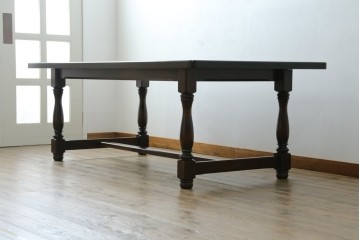 中古　特大サイズ　希少な廃番品　北海道民芸家具　洗練されたデザインが魅力のダイニングテーブル　(R-081440)