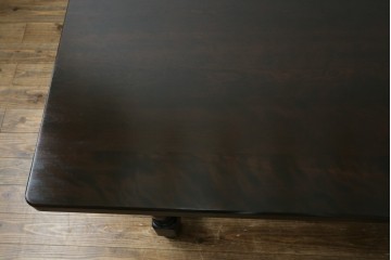 中古　特大サイズ　希少な廃番品　北海道民芸家具　洗練されたデザインが魅力のダイニングテーブル　(R-081440)