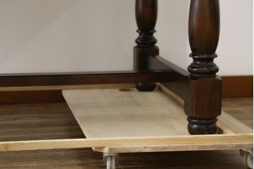 中古　特大サイズ　希少な廃番品　北海道民芸家具　洗練されたデザインが魅力のダイニングテーブル(食卓、作業台、4人掛け、6人掛け)(R-081440)