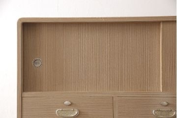 中古　上品な雰囲気漂う加茂総桐箪笥・上段(並厚、四方丸、総桐たんす、着物箪笥、衣装箪笥、ローボード、サイドボード)(R-081442)