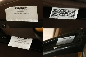 中古　美品　EKORNES(エコーネス)　本革(レザー)　オットマン付き　一番人気のロングセラー商品!!スイングテーブルとコンピューターテーブル付きストレスレス レノ クラシック(L)　定価約60万円　(R-081446)
