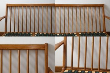中古　美品　希少な廃番品　ACME Furniture(アクメファニチャー)　DELMAR(デルマー)　使い込まれた本革(レザー)がヴィンテージスタイルによく馴染む3人掛けソファ(三人掛けソファ、3P、トリプルソファ)(定価約30万円)(R-081448)