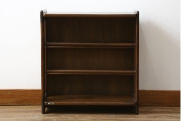 和製ビンテージ　オールドカリモク(karimoku)　木の温もりを感じるシンプルなオープンラック(収納棚、本棚、靴箱、玄関収納、スリッパ収納、ヴィンテージ)(R-081450)