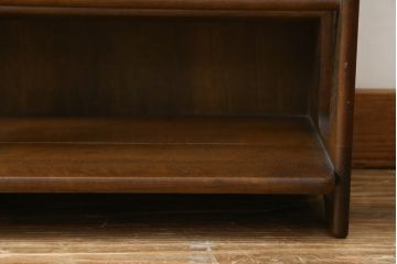 和製ビンテージ　オールドカリモク(karimoku)　木の温もりを感じるシンプルなオープンラック(収納棚、本棚、靴箱、玄関収納、スリッパ収納、ヴィンテージ)(R-081450)
