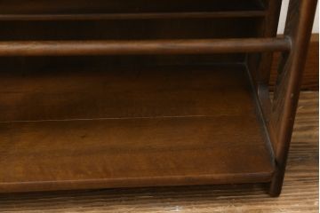 和製ビンテージ　オールドカリモク(karimoku)　木の温もりを感じるシンプルなオープンラック(収納棚、本棚、靴箱、玄関収納、スリッパ収納、ヴィンテージ)(R-081450)