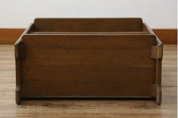 和製ビンテージ　オールドカリモク(karimoku)　木の温もりを感じるシンプルなオープンラック(収納棚、本棚、靴箱、玄関収納、スリッパ収納、ヴィンテージ)(R-081450)