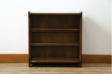 和製ビンテージ　オールドカリモク(karimoku)　木の温もりを感じるシンプルなオープンラック(収納棚、本棚、靴箱、玄関収納、スリッパ収納、ヴィンテージ)(R-081450)