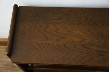 和製ビンテージ　オールドカリモク(karimoku)　木の温もりを感じるシンプルなオープンラック(収納棚、本棚、靴箱、玄関収納、スリッパ収納、ヴィンテージ)(R-081450)