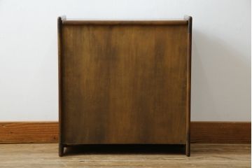 和製ビンテージ　オールドカリモク(karimoku)　木の温もりを感じるシンプルなオープンラック(収納棚、本棚、靴箱、玄関収納、スリッパ収納、ヴィンテージ)(R-081450)