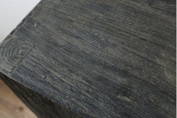 中古　希少!!　アンティーク調　総無垢材の味わい深い風合いが魅力的なボックス型コンソールテーブル(カウンターテーブル、サイドテーブル、飾り台)(R-081454)