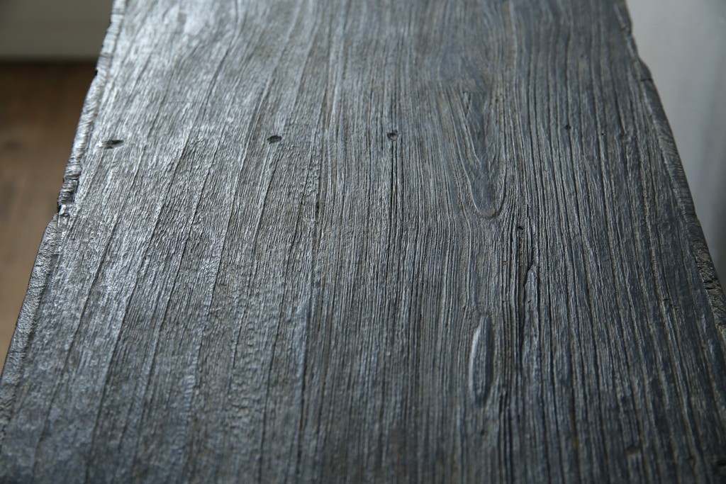 中古　希少!!　アンティーク調　総無垢材の味わい深い風合いが魅力的なボックス型コンソールテーブル　(R-081454)