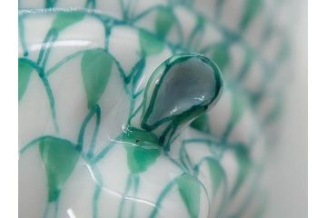 ヘレンド　ハンガリー　HEREND HVNGARY　グリーン　カバ　緻密な絵付けに匠の美技を感じるフィギュリン(緑、動物、金彩、フィッシュネット、ハンドペイント、置物、陶器)(R-081464)