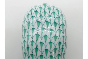 ヘレンド　ハンガリー　HEREND HVNGARY　グリーン　カバ　緻密な絵付けに匠の美技を感じるフィギュリン(緑、動物、金彩、フィッシュネット、ハンドペイント、置物、陶器)(R-081464)