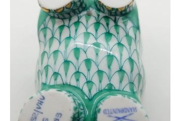 ヘレンド　ハンガリー　HEREND HVNGARY　グリーン　カバ　緻密な絵付けに匠の美技を感じるフィギュリン(緑、動物、金彩、フィッシュネット、ハンドペイント、置物、陶器)(R-081464)