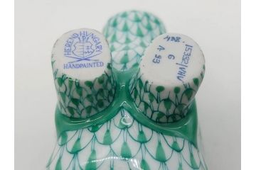 ヘレンド　ハンガリー　HEREND HVNGARY　グリーン　カバ　緻密な絵付けに匠の美技を感じるフィギュリン(緑、動物、金彩、フィッシュネット、ハンドペイント、置物、陶器)(R-081464)