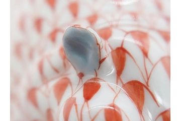 ヘレンド　ハンガリー　HEREND HVNGARY　オレンジ　カバ　愛嬌のある表情に心が和むフィギュリン(橙色、動物、金彩、フィッシュネット、ハンドペイント、置物、陶器)(R-081465)