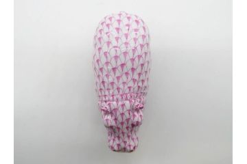 ヘレンド　ハンガリー　HEREND HVNGARY　ピンク　カバ　お部屋のアクセントになるフィギュリン(桃色、動物、金彩、フィッシュネット、ハンドペイント、置物、陶器)(R-081466)