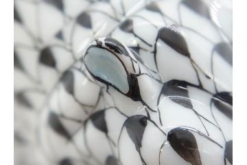 ヘレンド　ハンガリー　HEREND HVNGARY　ブラック　カバ　シックな佇まいのフィギュリン(黒、動物、金彩、フィッシュネット、ハンドペイント、置物、陶器)(R-081467)