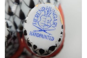 ヘレンド　ハンガリー　HEREND HVNGARY　ブラック　カバ　シックな佇まいのフィギュリン(黒、動物、金彩、フィッシュネット、ハンドペイント、置物、陶器)(R-081467)