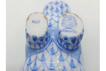 ヘレンド　ハンガリー　HEREND HVNGARY　ブルー　カバ　爽やかな雰囲気のフィギュリン(青、動物、金彩、フィッシュネット、ハンドペイント、置物、陶器)(R-081468)