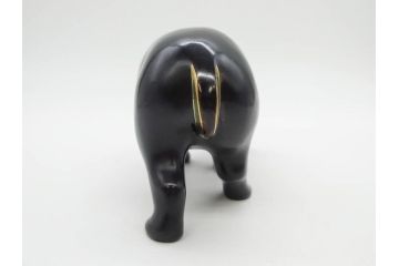 Loet Vanderveen(ロート・ヴァンダーヴィーン)　ブロンズ　カバ　52/1000　高さ 約8.7cm　シックで重厚感のある置物(彫刻、金彩、動物、アニマル、オブジェ、ディスプレイ、オランダ)(R-081469)　