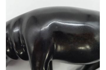 Loet Vanderveen(ロート・ヴァンダーヴィーン)　ブロンズ　カバ　52/1000　高さ 約8.7cm　シックで重厚感のある置物(彫刻、金彩、動物、アニマル、オブジェ、ディスプレイ、オランダ)(R-081469)　