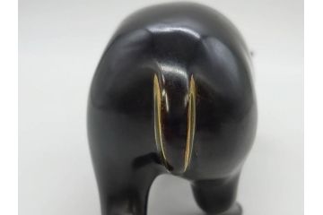 Loet Vanderveen(ロート・ヴァンダーヴィーン)　ブロンズ　カバ　52/1000　高さ 約8.7cm　シックで重厚感のある置物(彫刻、金彩、動物、アニマル、オブジェ、ディスプレイ、オランダ)(R-081469)　