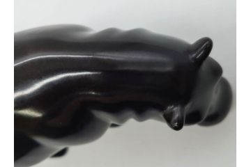 Loet Vanderveen(ロート・ヴァンダーヴィーン)　ブロンズ　カバ　52/1000　高さ 約8.7cm　シックで重厚感のある置物(彫刻、金彩、動物、アニマル、オブジェ、ディスプレイ、オランダ)(R-081469)　