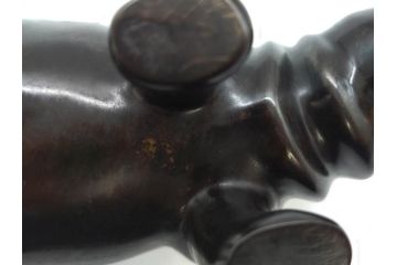 Loet Vanderveen(ロート・ヴァンダーヴィーン)　ブロンズ　カバ　52/1000　高さ 約8.7cm　シックで重厚感のある置物(彫刻、金彩、動物、アニマル、オブジェ、ディスプレイ、オランダ)(R-081469)　