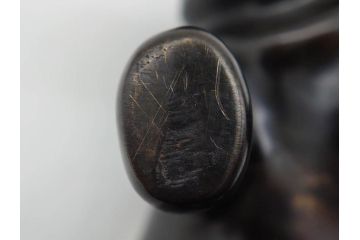 Loet Vanderveen(ロート・ヴァンダーヴィーン)　ブロンズ　カバ　52/1000　高さ 約8.7cm　シックで重厚感のある置物(彫刻、金彩、動物、アニマル、オブジェ、ディスプレイ、オランダ)(R-081469)　