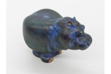 メキシコ　1993年　ICARUS　ブロンズ　カバ　オブジェ　232/1200　高さ 約10cm　穏やかな表情に癒される置物(彫刻、金彩、動物、アニマル、ディスプレイ)(R-081470)　